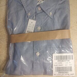 JCrew Blue Secret Wash cotton poplin shirt